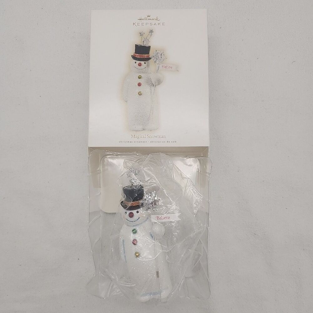 Ornament Hallmark Magical Snowman Believe Keepsake Collectible 2009 Glitter NEW